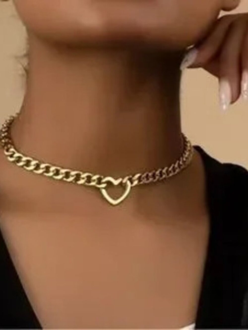 Gold Heart Chain Necklace